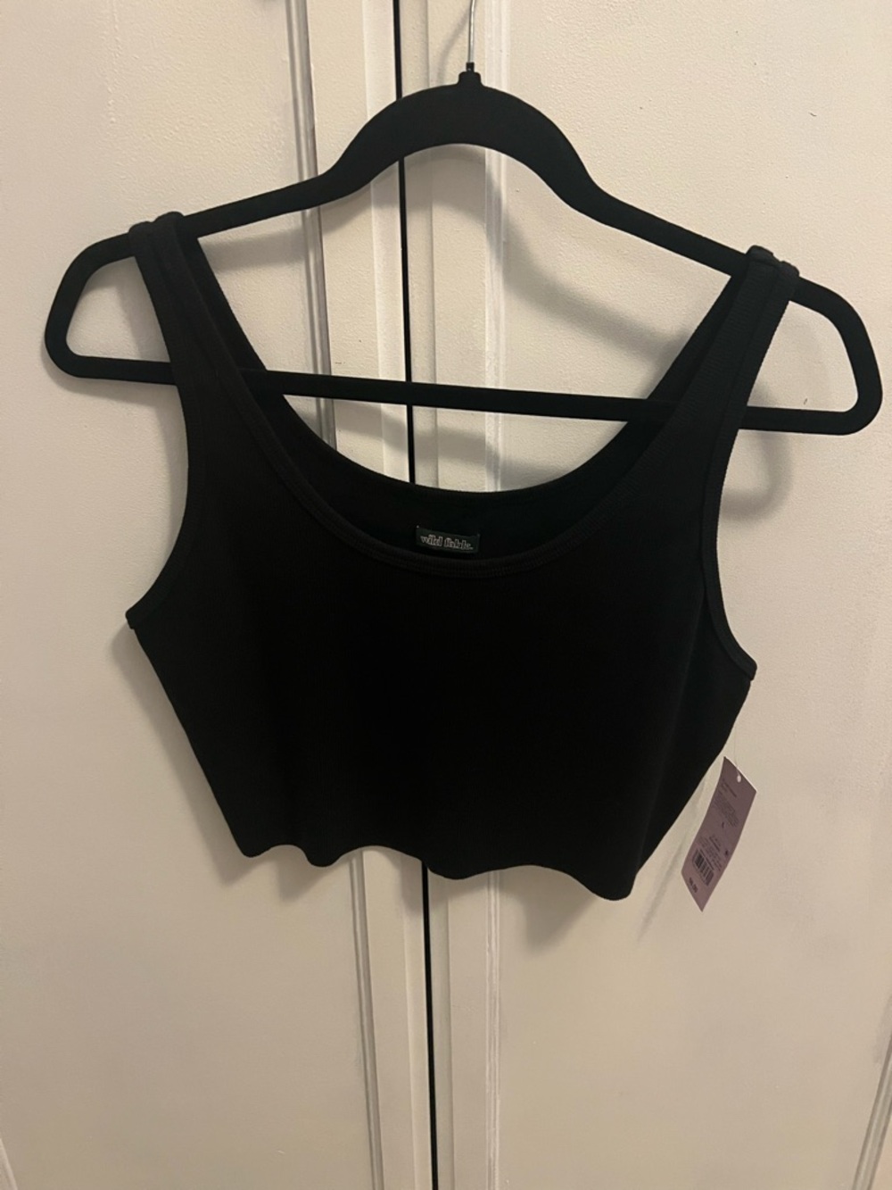 wild fable Black Ribbed Crop Tank